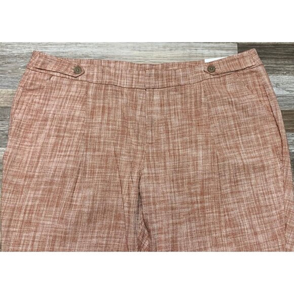 Cj Banks Womens Relaxed Fit High-Rise Trousers Rusty Plaid Pleated Size 24W NEW - Picture 3 of 16